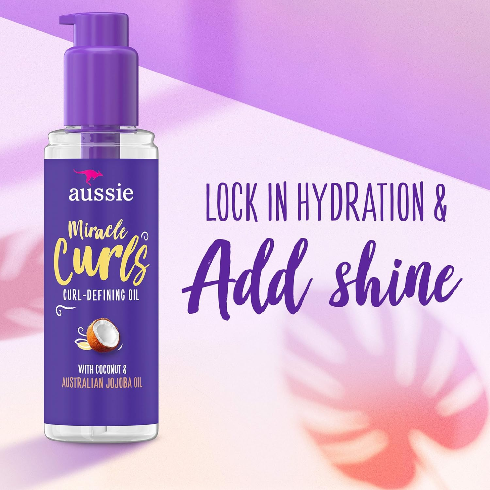 Aussie Miracle Curls Curl-Defining Oil Hair Treatment with Coconut & Jojoba Oil (95ml)