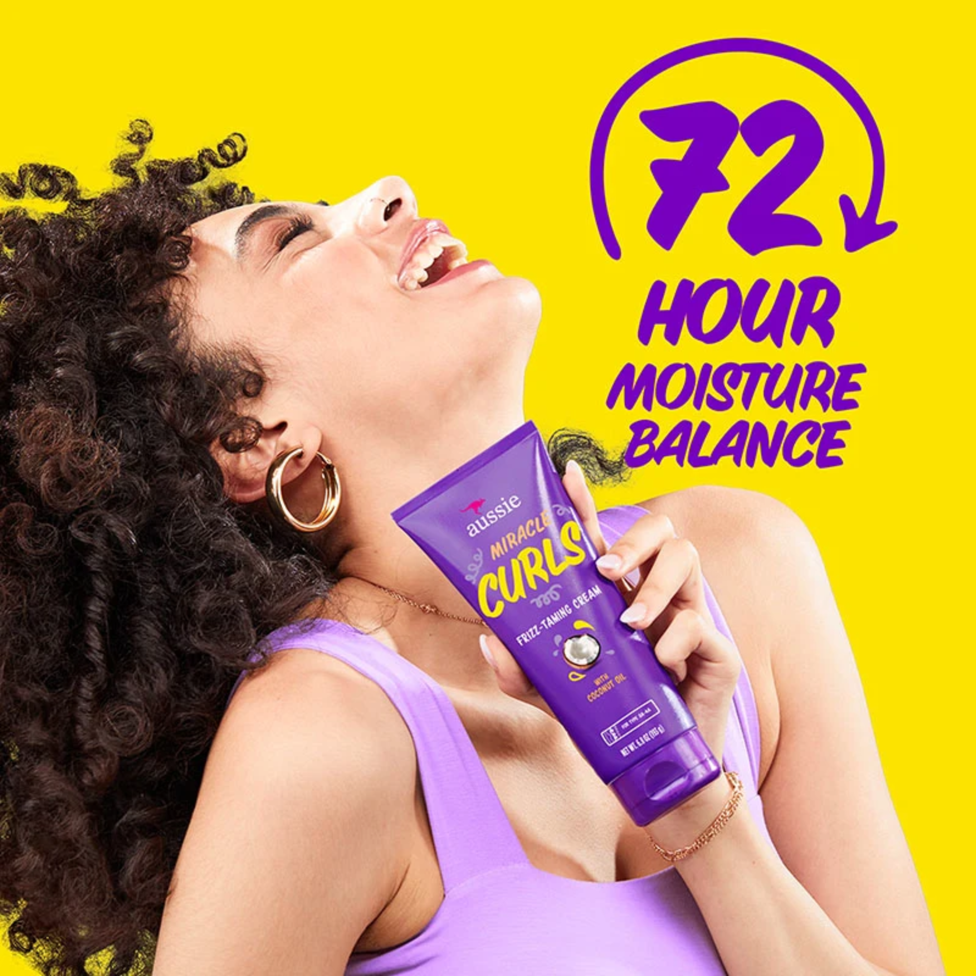 Aussie Miracle Curls Frizz Taming Curl Cream with Coconut & Jojoba (193g)
