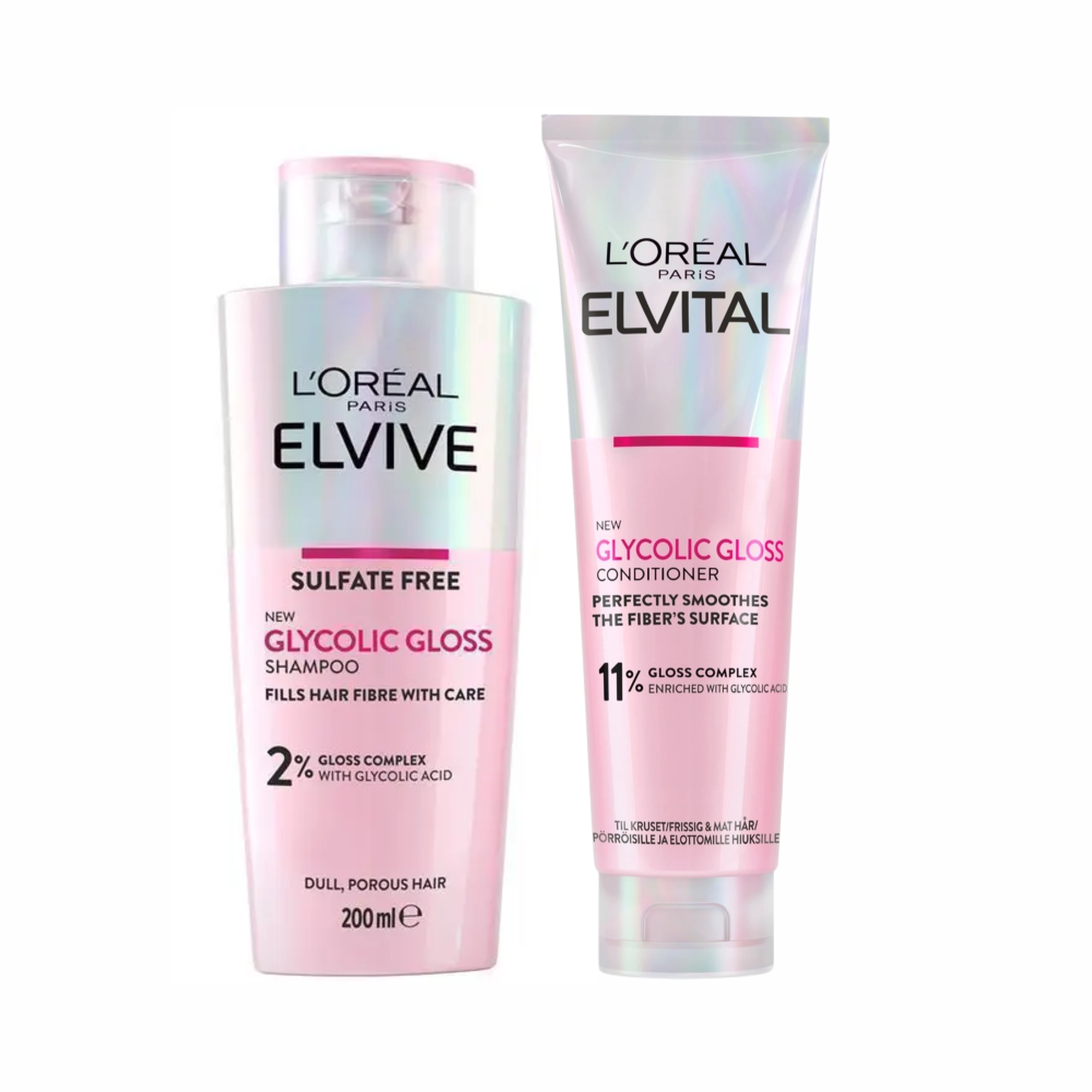 L’Oréal Paris Elvive Glycolic Gloss Shampoo & Conditioner Set – For Dull Hair