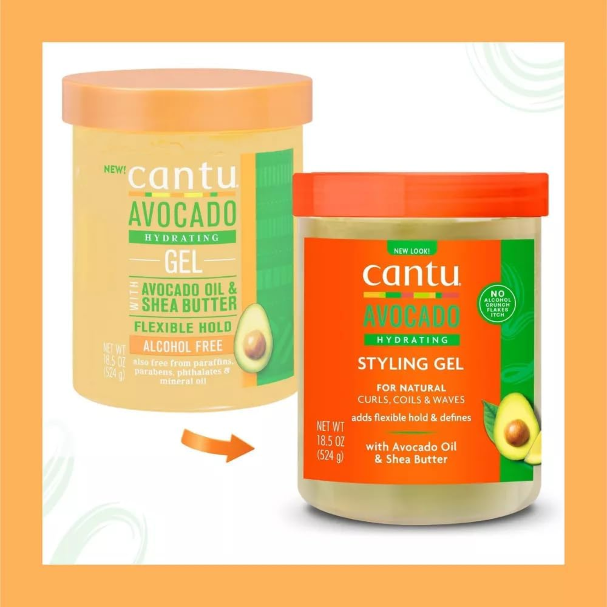 Cantu Avocado Hydrating Gel Avocado oil & Shear Butter 524g