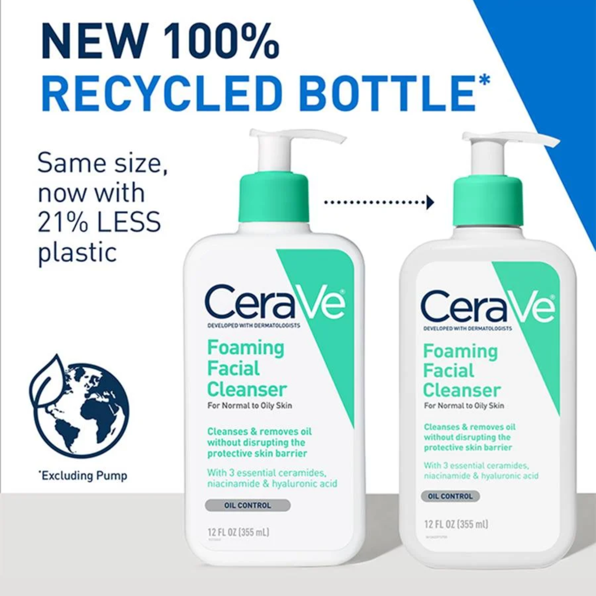 CeraVe Foaming Cleanser for Normal to Oily Skin (355ml)