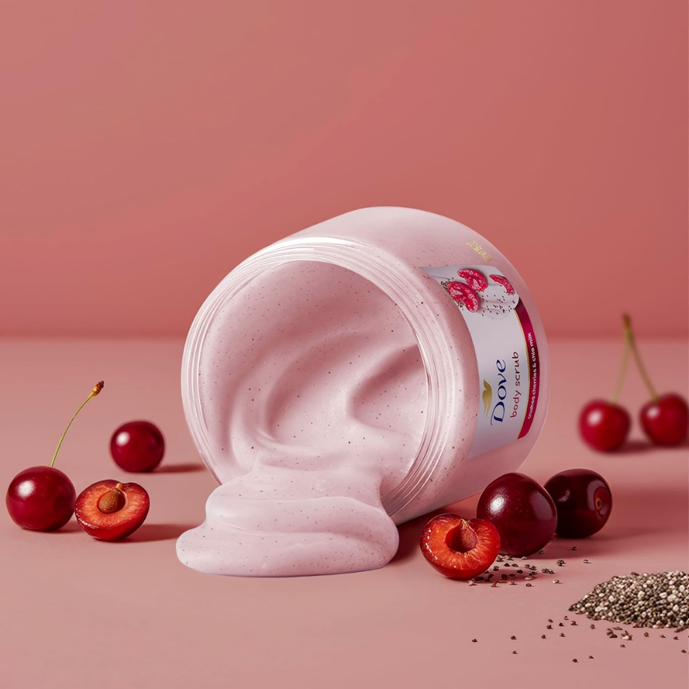 Dove Cherry & Chia Milk Body Scrub 425G
