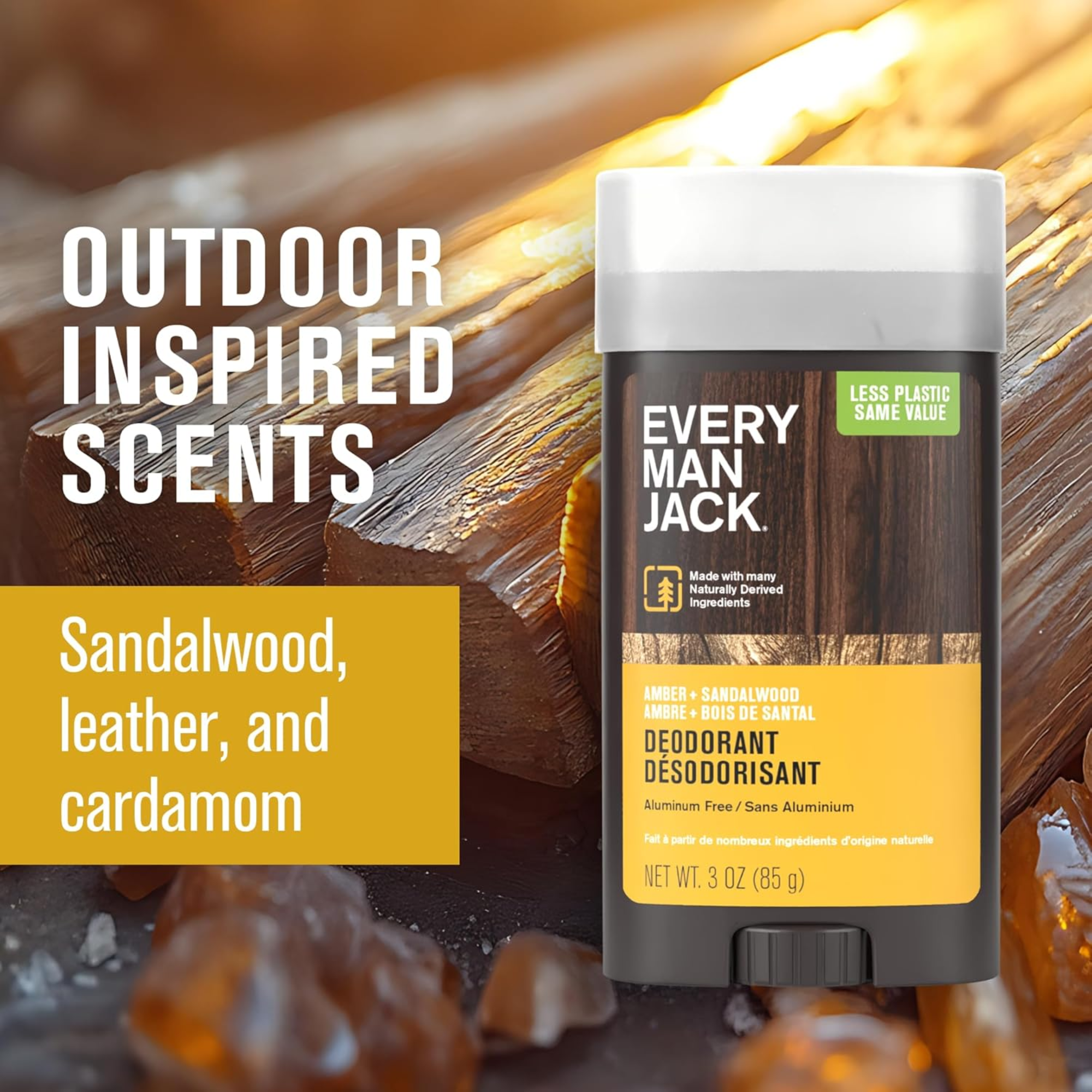 Every Man Jack Amber + Sandalwood Men’s Deodorant 85g