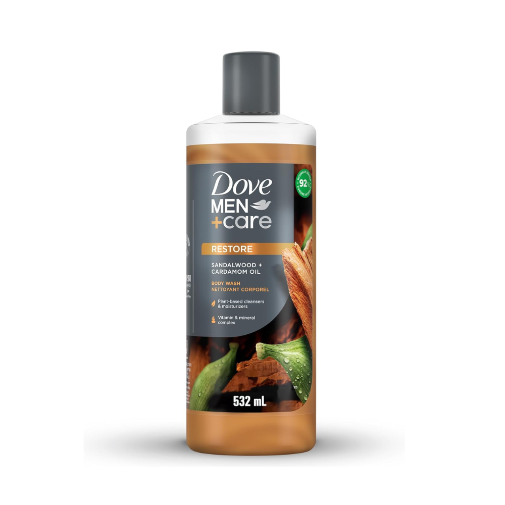 Dove Men+Care Plant-Powered Body Wash – Sandalwood + Cardamom Oil 532ml