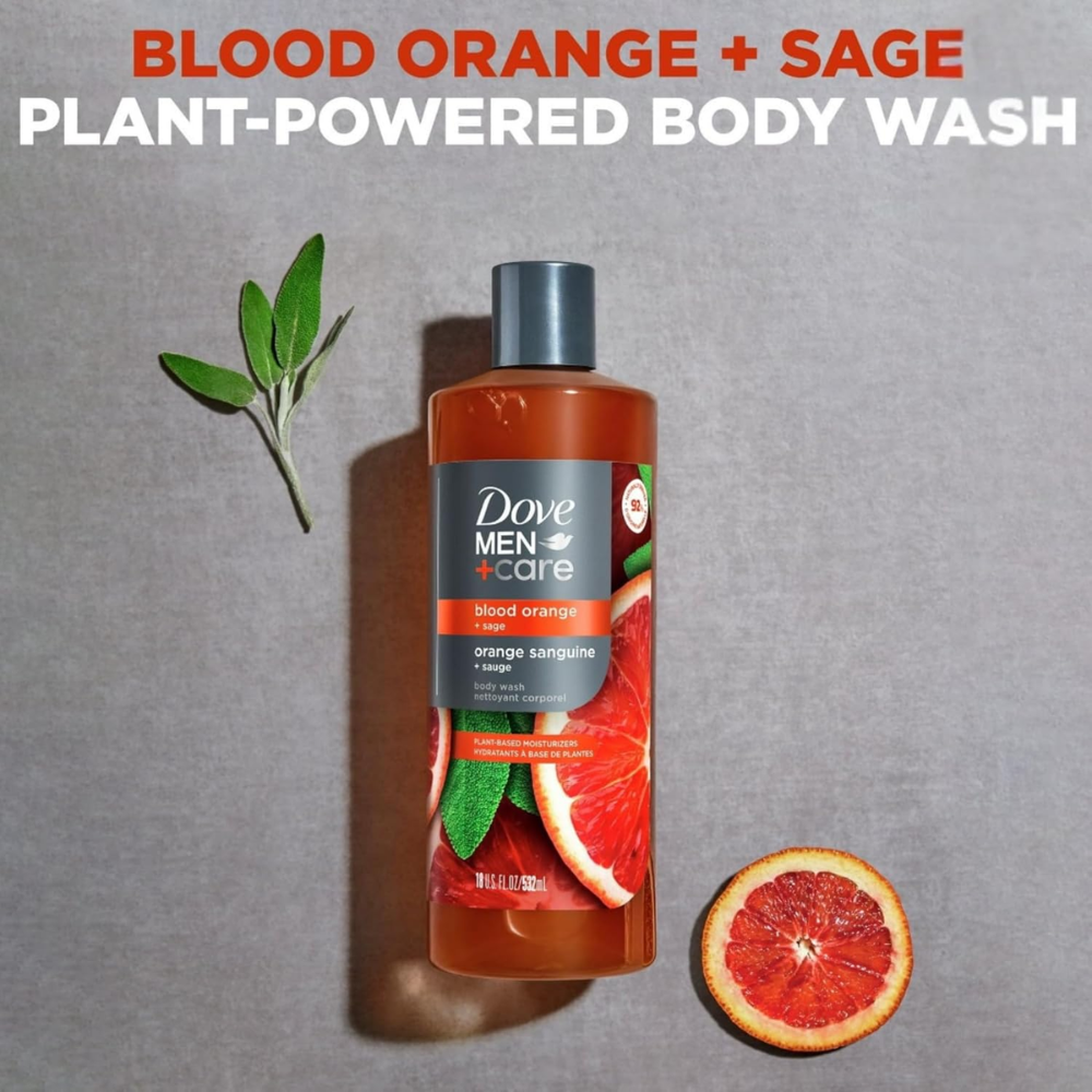 Dove Men+Care Plant-Powered Uplift Body Wash – Blood Orange (532ml)