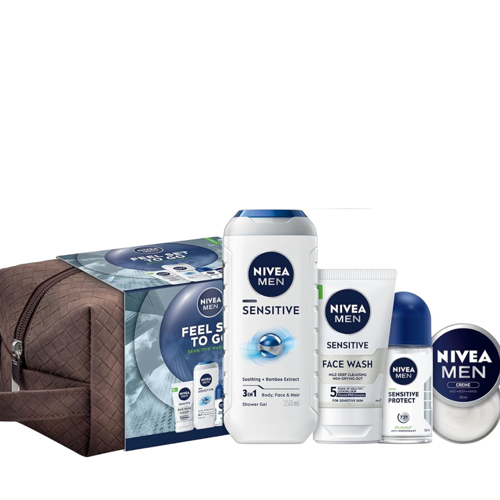 NIVEA MEN Feel Set To Go Gift Set (5 Products) – Men’s Grooming Gift