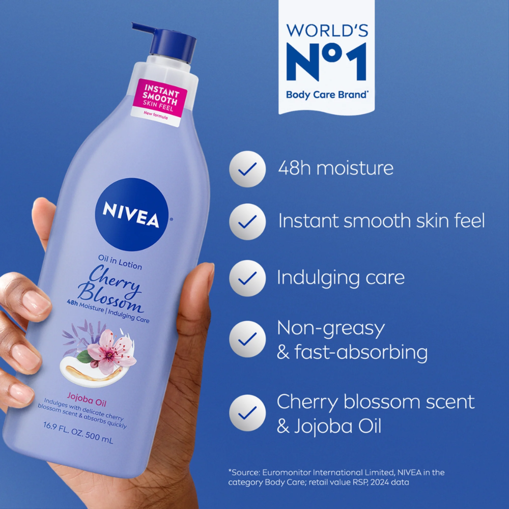 NIVEA Oil Infused Cherry Blossom & Jojoba Oil Body Lotion – 400ml
