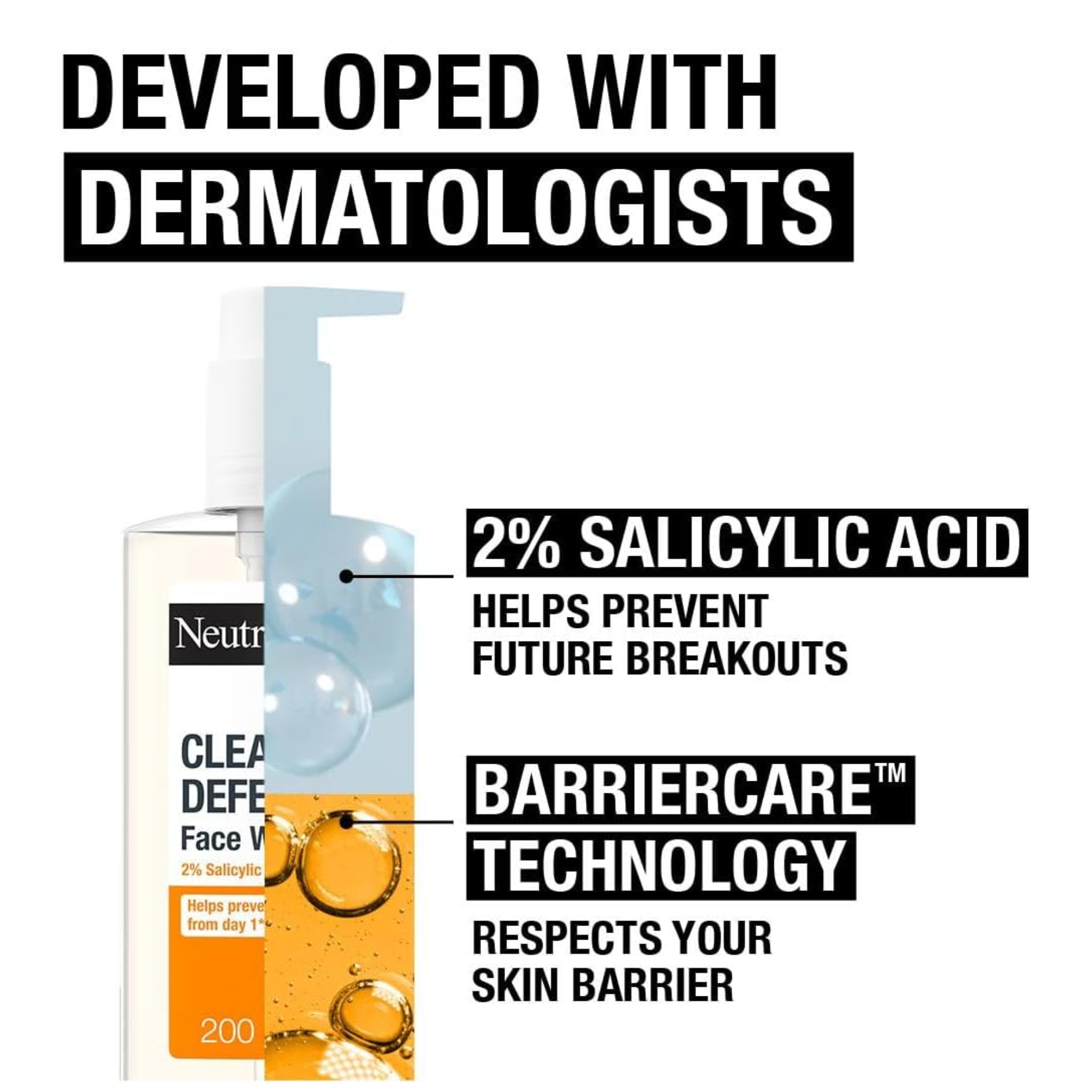 Neutrogena Clear and Defend 2% Salicylic Acid Face Wash 200ml