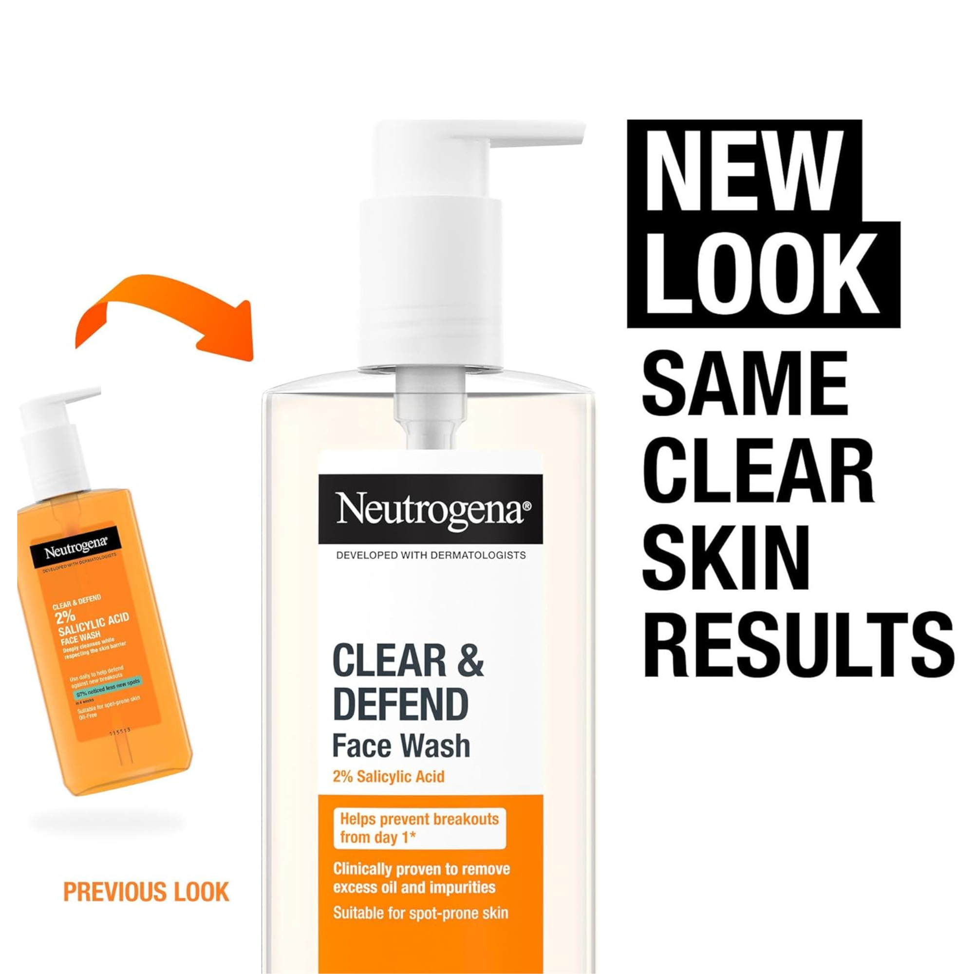 Neutrogena Clear and Defend 2% Salicylic Acid Face Wash 200ml