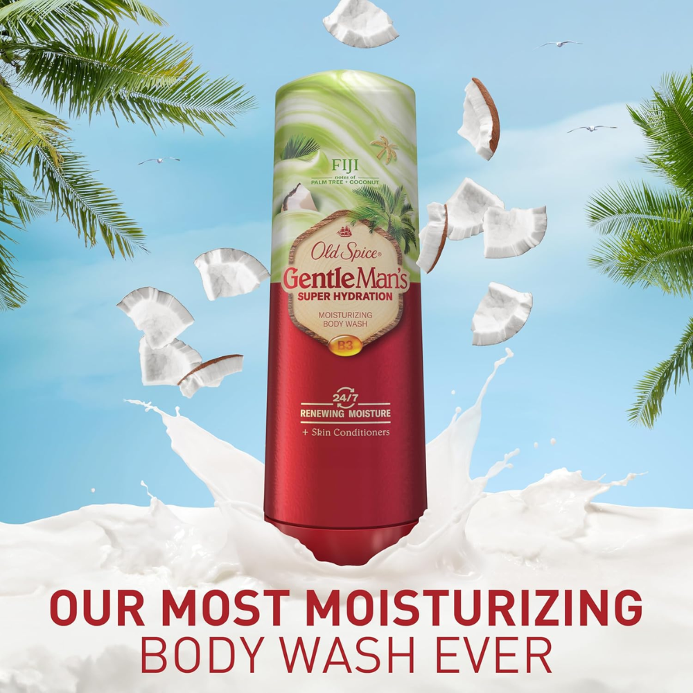 Old Spice GentleMan’s Super Hydration Body Wash – Fiji (Palm Tree + Coconut Scent) 591ml