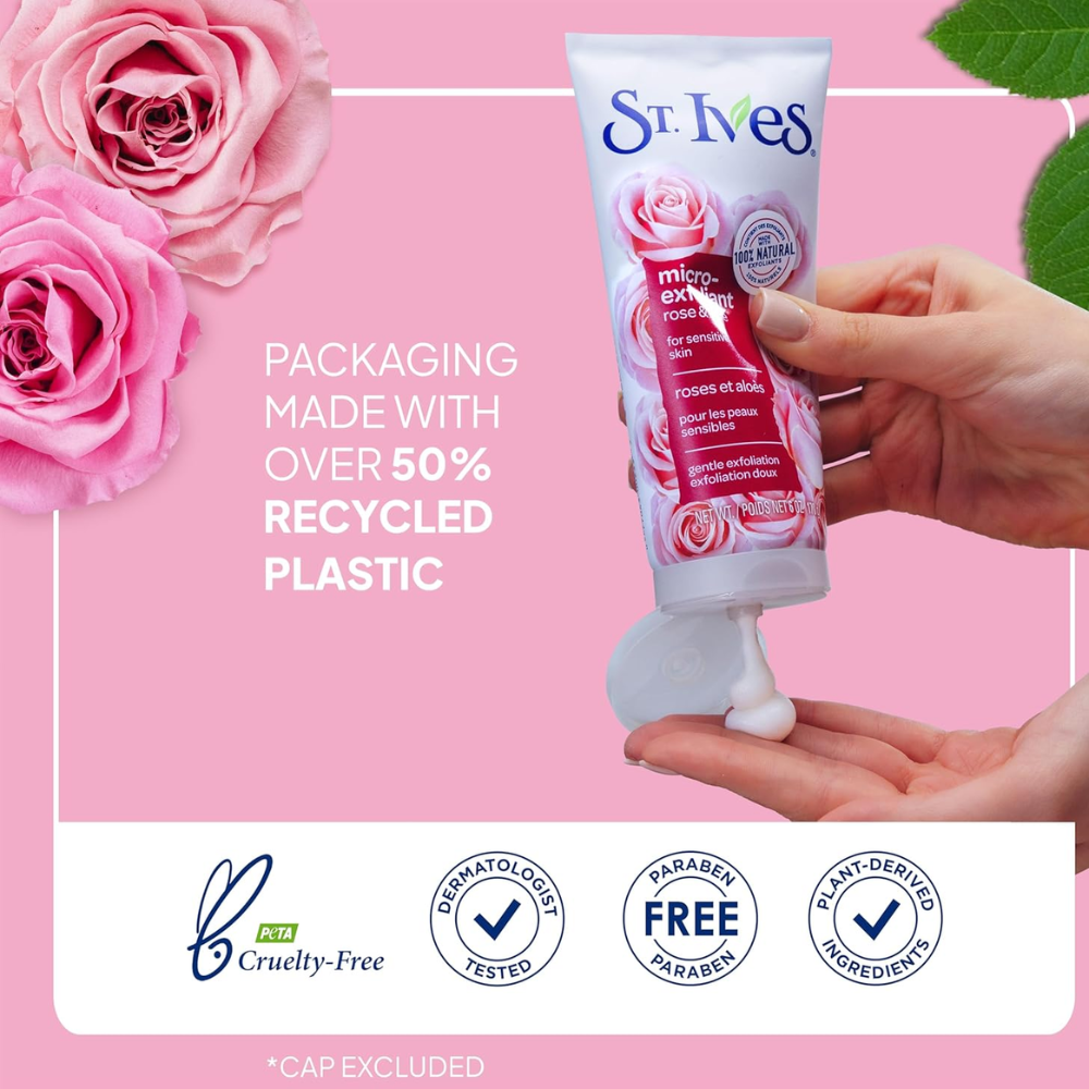 St. Ives Gentle Smoothing Face Scrub – Rose Water & Aloe Vera 170g