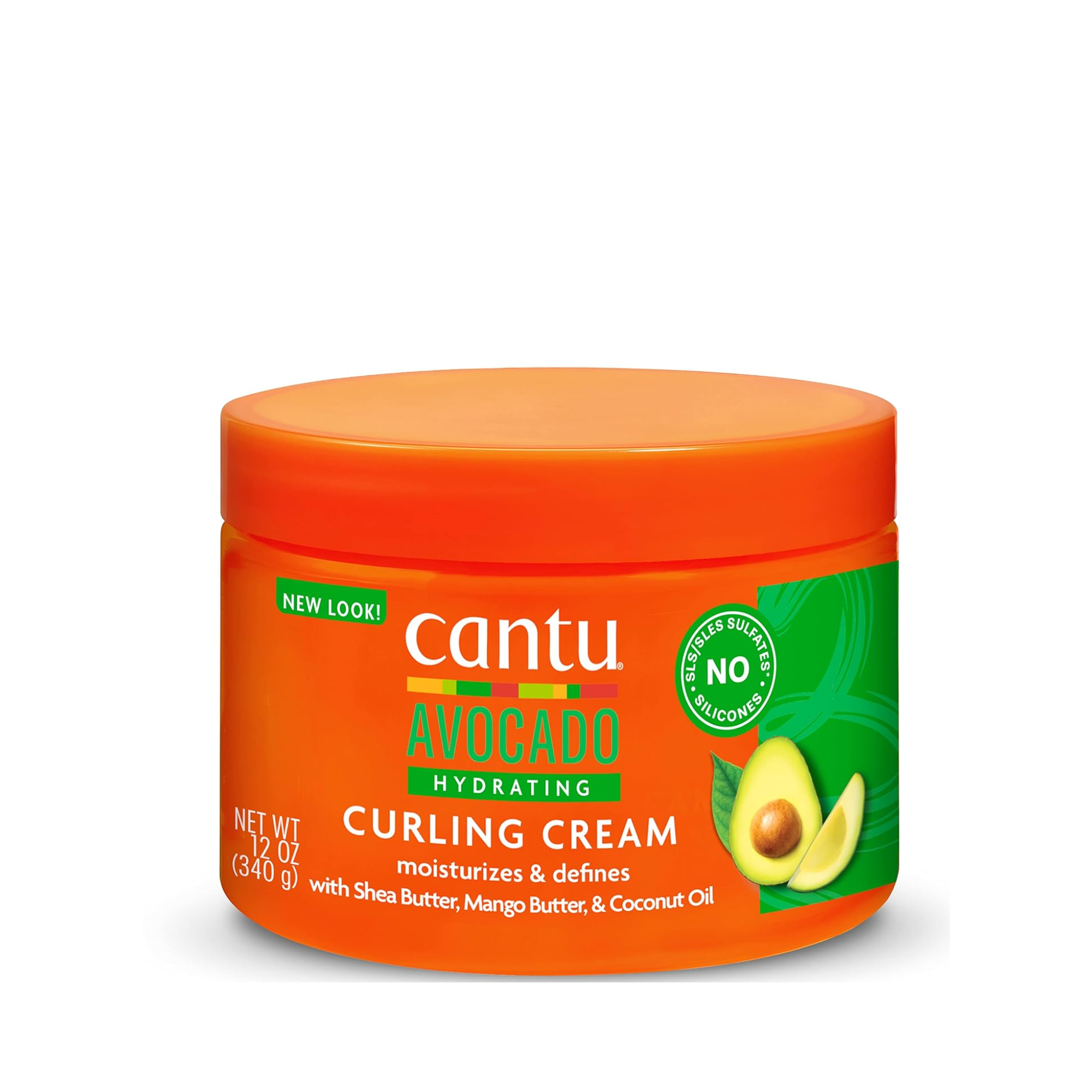 Cantu Avocado Hydrating Curling Cream Moisturizes + Defines For frizz - free curls 340g