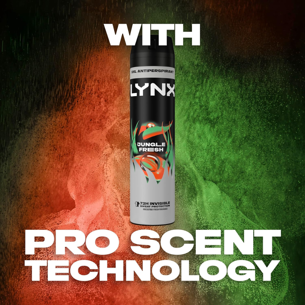Lynx Jungle Fresh 72hr Anti-Perspirant Deodorant Spray for Men 250ml
