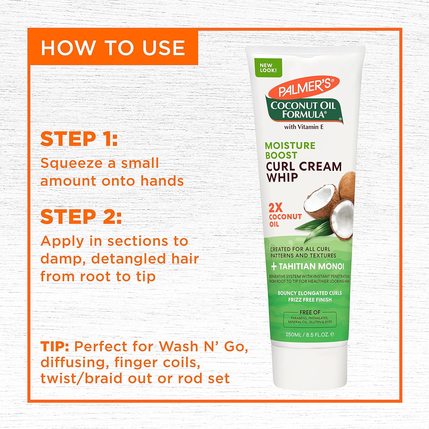 PALMER'S COCONUT OIL CURL WHIP CREAM 250ML