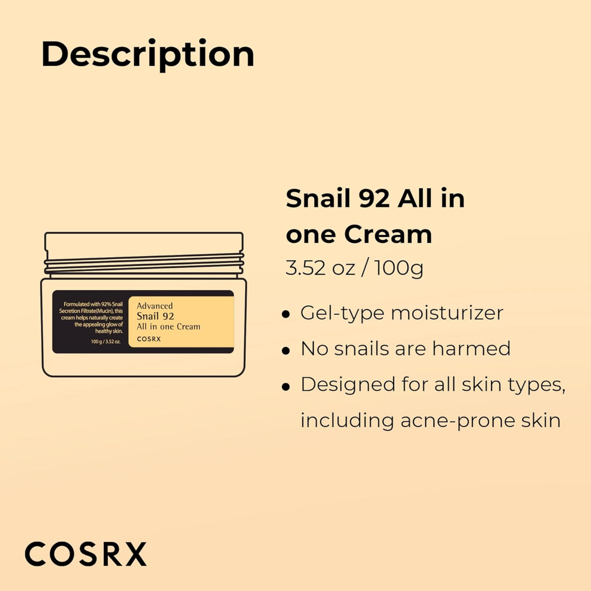 COSRX Advanced Snail 92 All in One Repair Cream 100ml
