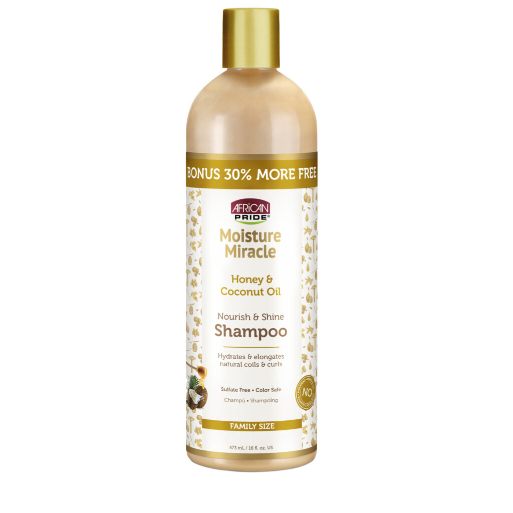 African Pride Moisture Miracle Honey & Coconut Oil Shampoo 473ml (Family Size)