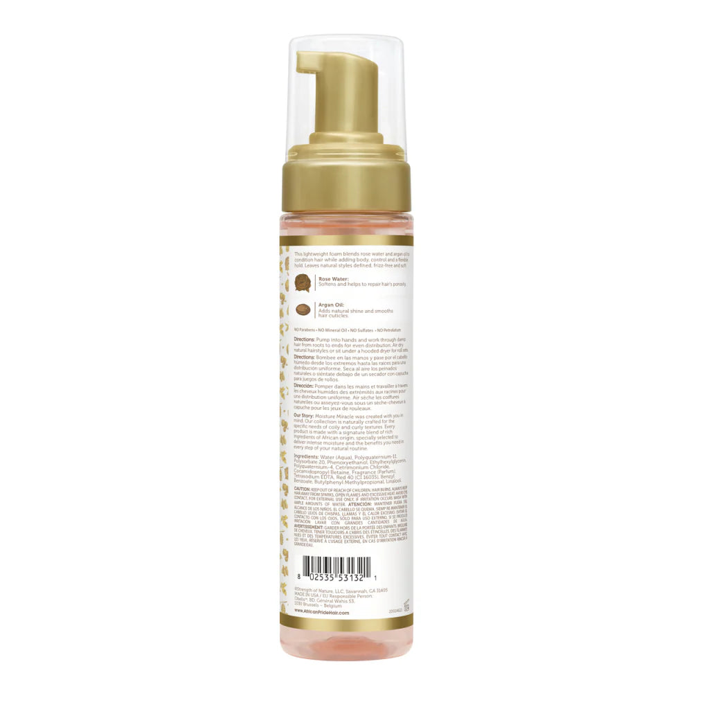 African Pride Moisture Miracle Rose Water & Argan Oil Curl Mousse 251ml