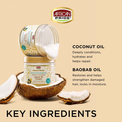 African Pride Moisture Miracle Coconut Oil & Baobab Oil Leave-In Cream