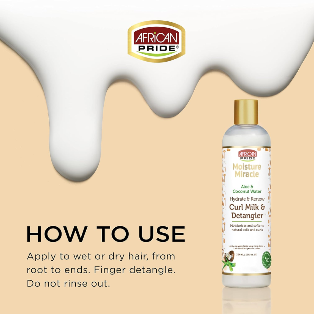 African Pride Moisture Miracle Aloe & Coconut Curl Milk – 354ml