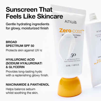 Anua Zero-Cast Moisturizing Finish Sunscreen SPF 50 50ml