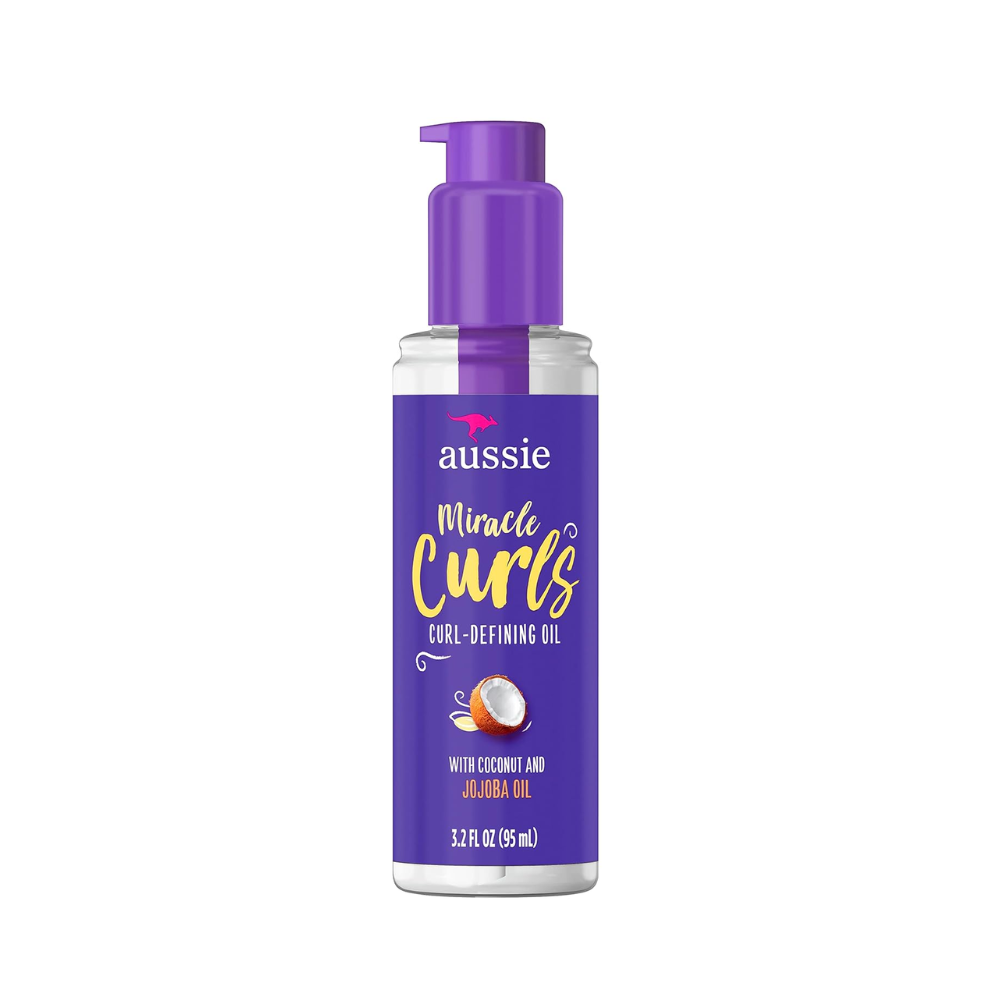 Aussie Miracle Curls Curl-Defining Oil Hair Treatment with Coconut & Jojoba Oil (95ml)