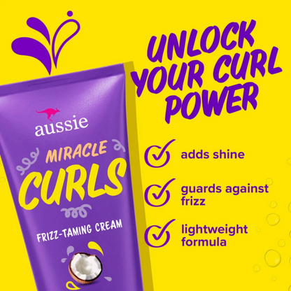 Aussie Miracle Curls Frizz Taming Curl Cream with Coconut & Jojoba (193g)