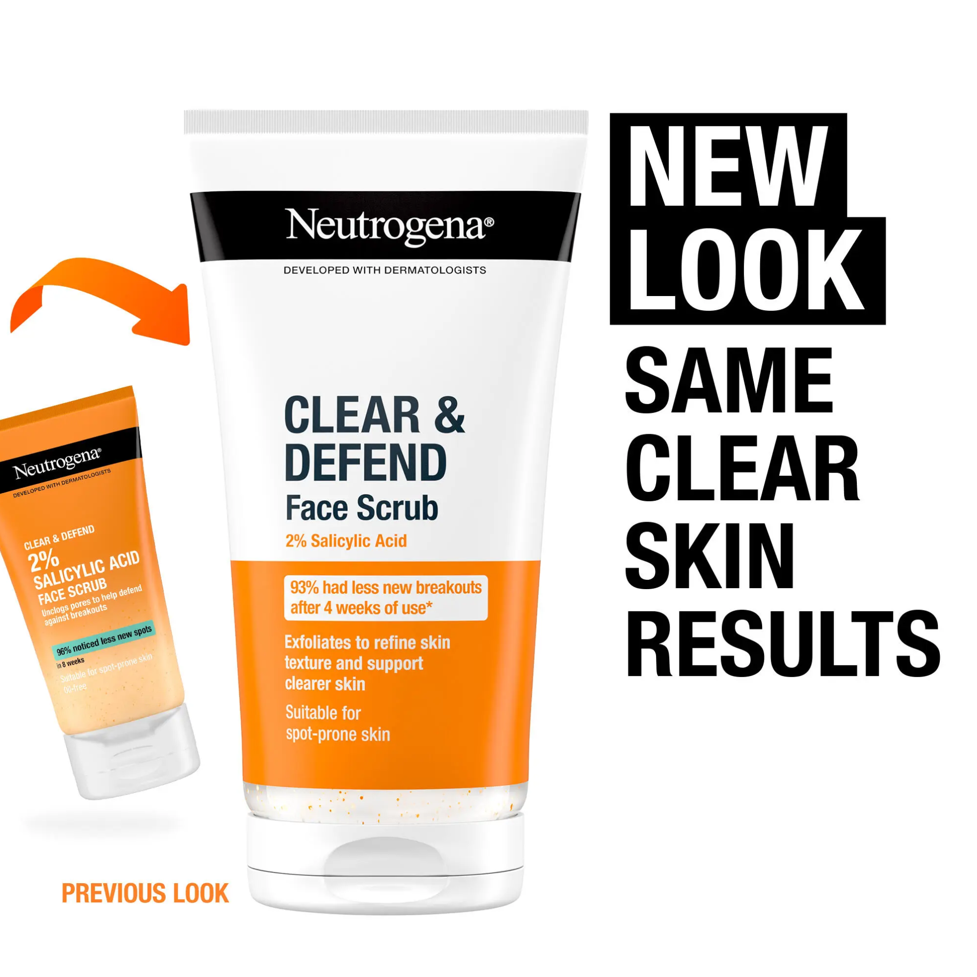Neutrogena® Clear & Defend Salicylic Acid Face Scrub – 150ml