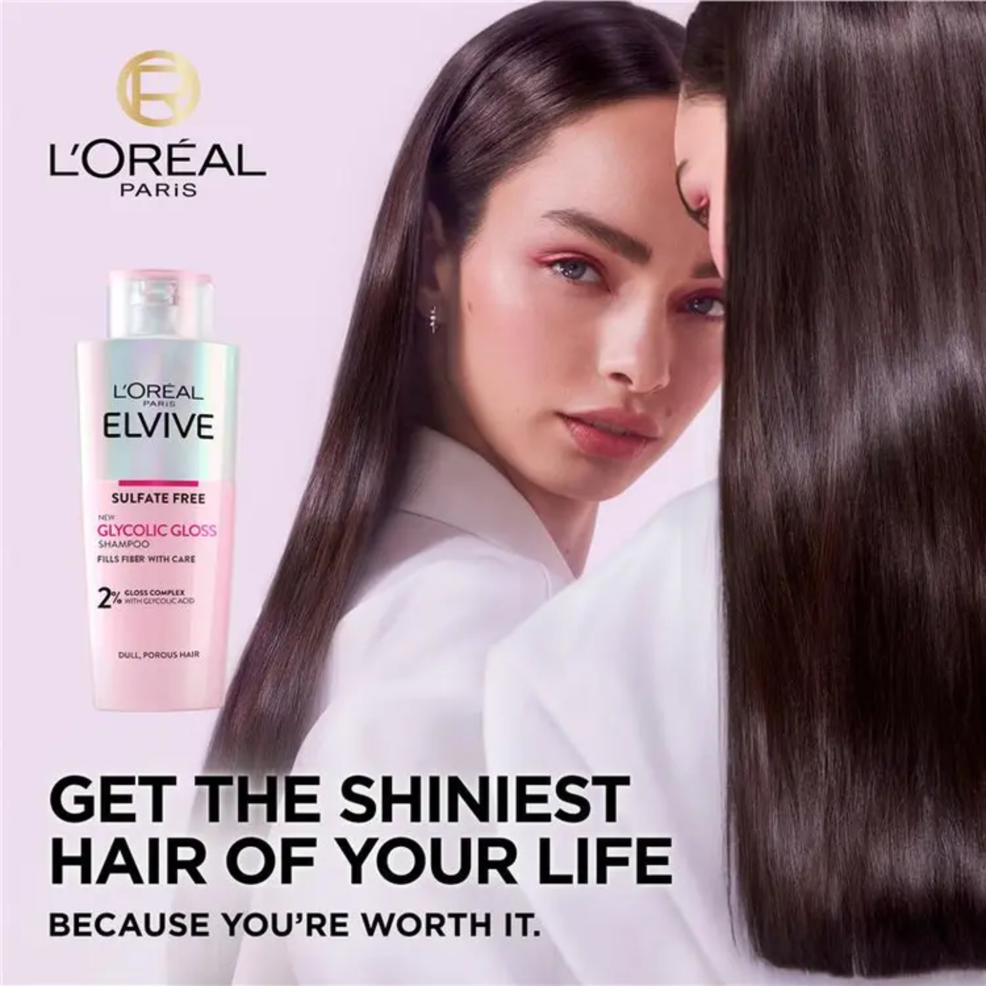L’Oréal Paris Elvive Glycolic Gloss Shampoo &amp; Conditioner Set – For Dull Hair