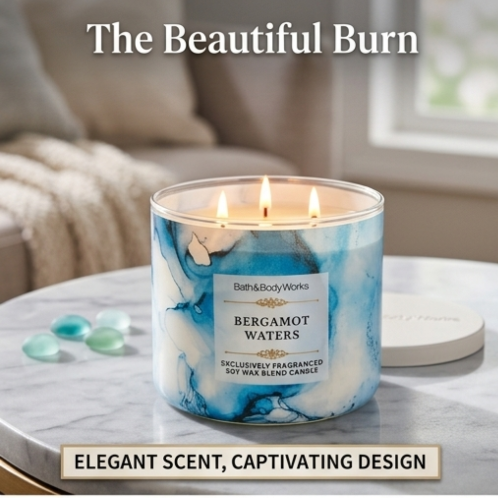 Bath &amp; Body Works 3-Wick Candle – Bergamot Waters