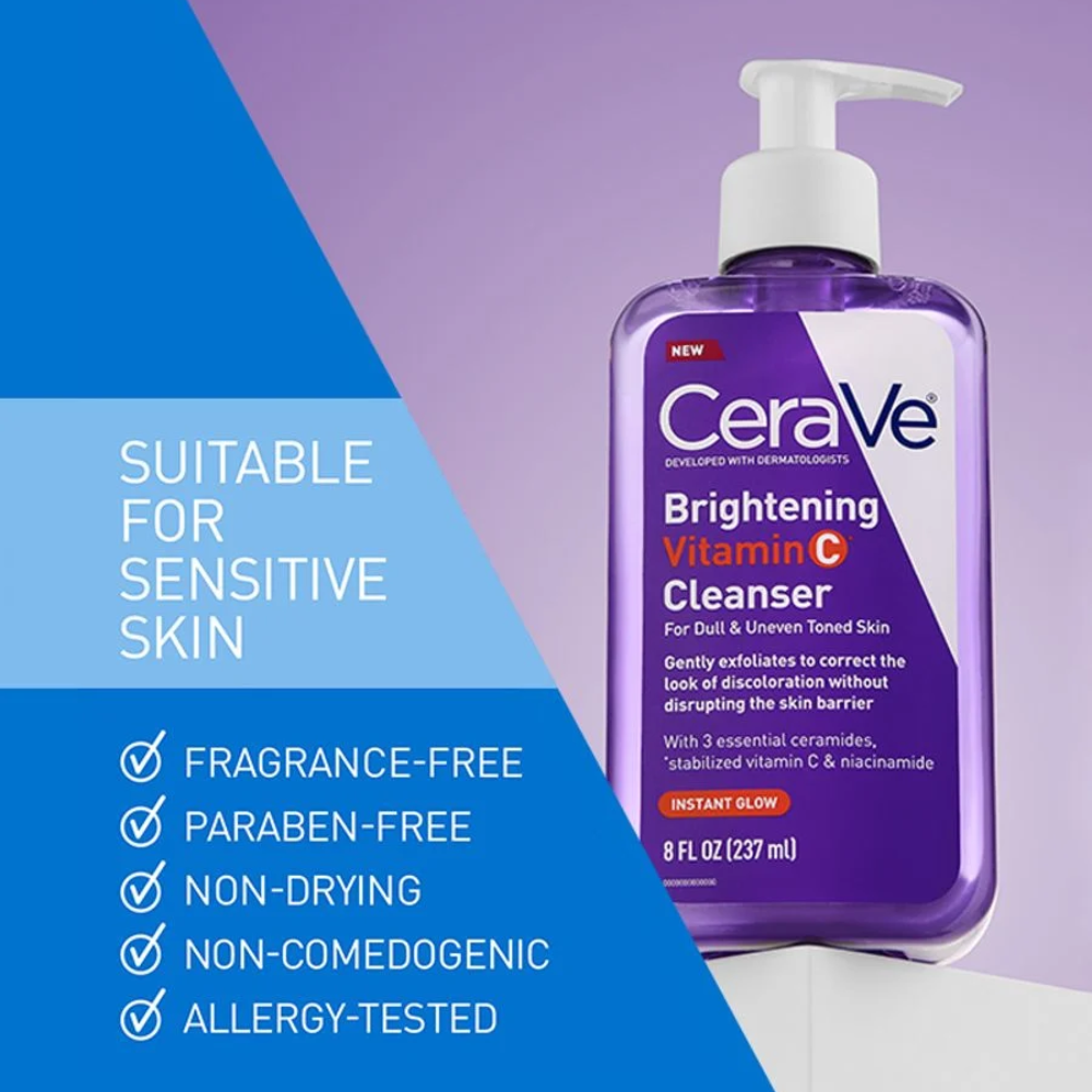 Cerave Skin Renewing Brightening Vitamin C Cleanser 236ml