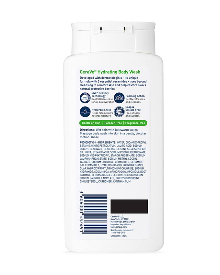 CeraVe Hydrating Body Wash is a 296ml