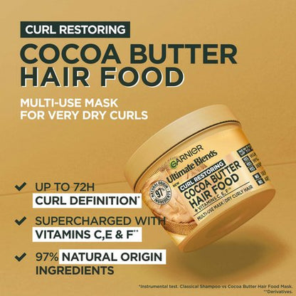 Garnier  Hair Food Cocoa Butter & Coconut Oil 3-in-1 Hair Mask 400ml
