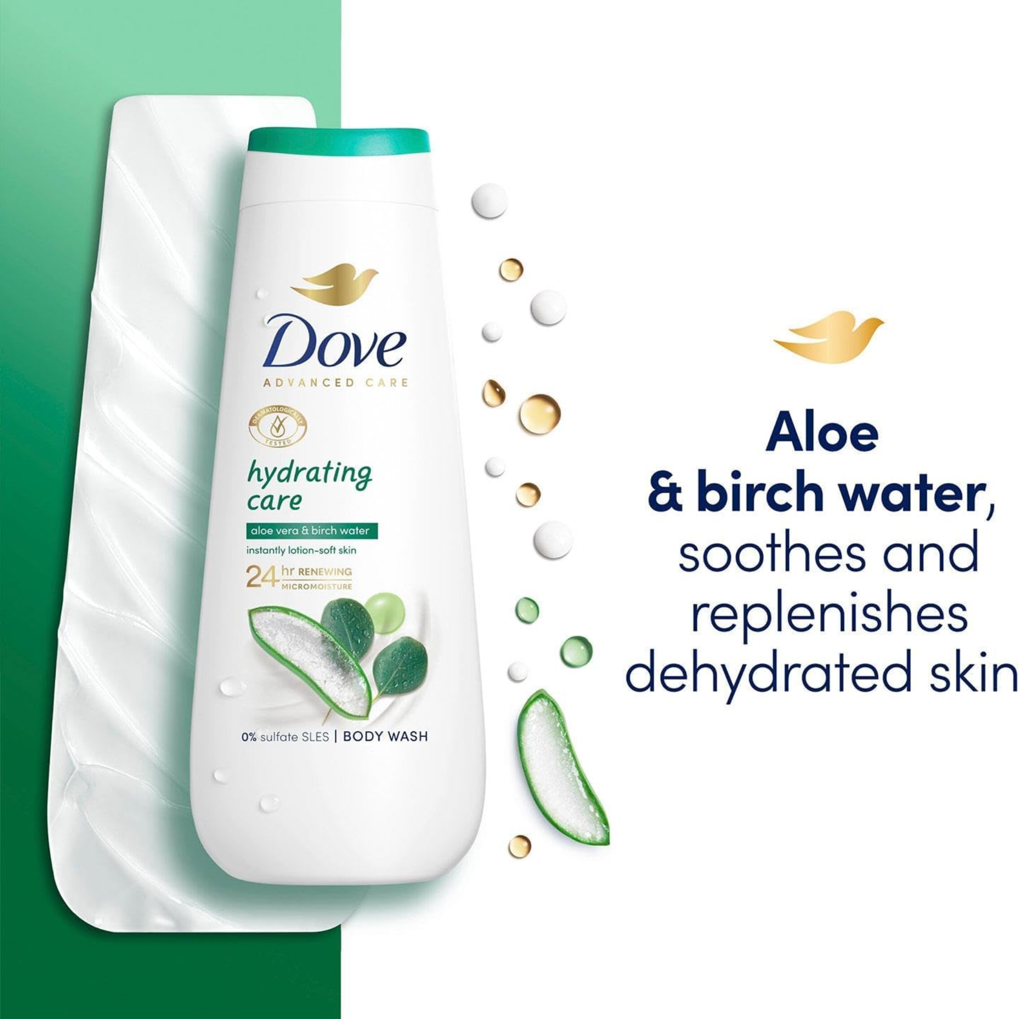 Dove Hydrating Advanced Care Body Wash – Aloe Vera & Birch Water (400ml)
