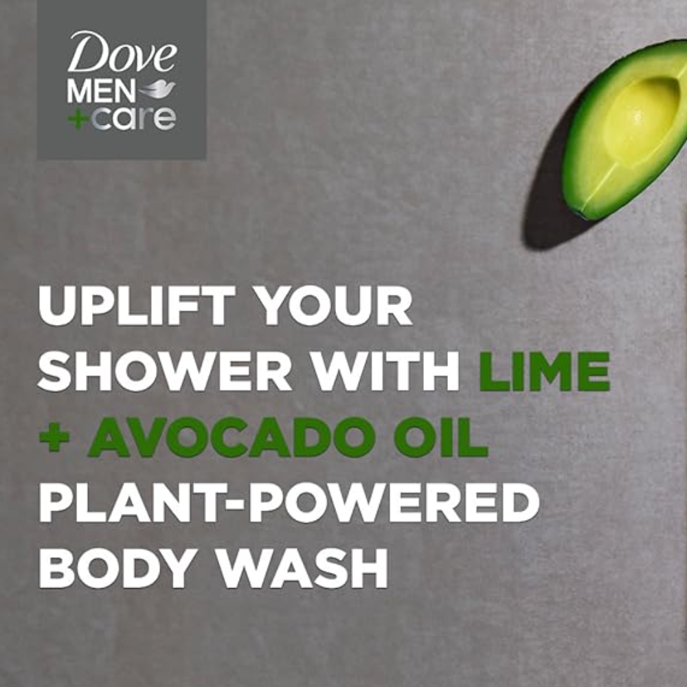 Dove Men+Care Plant-Powered Body Wash – Lime + Avocado Oil (532ml)