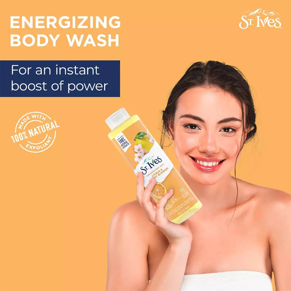 St. Ives Energizing Body Wash Citrus & Cherry Blossom (650ml)