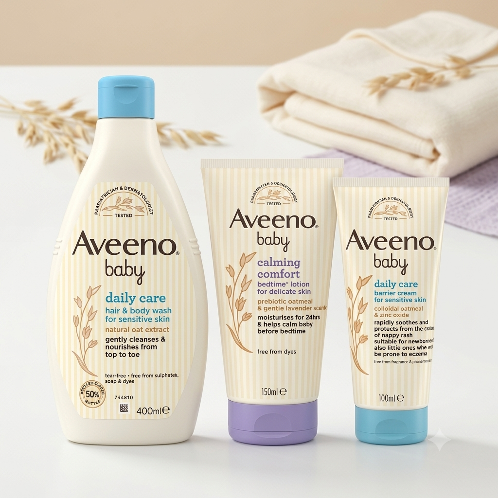 Aveeno Baby Daily Skin Care Essentials Bundle