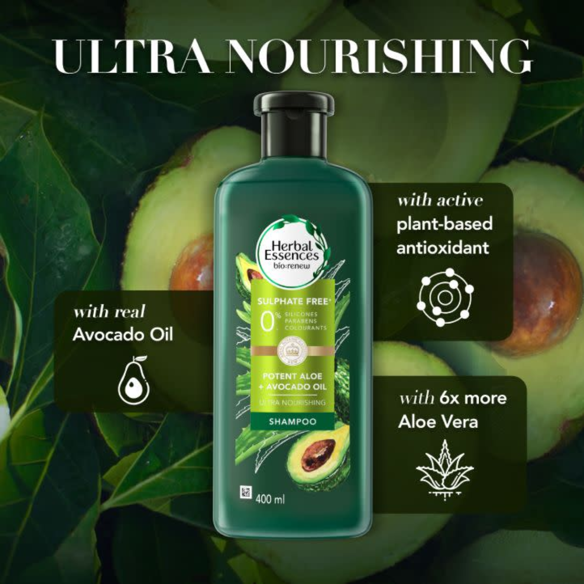 Herbal Essences Bio:Renew Potent Aloe & Avocado Oil Hair and Scalp Shampoo (400ml)