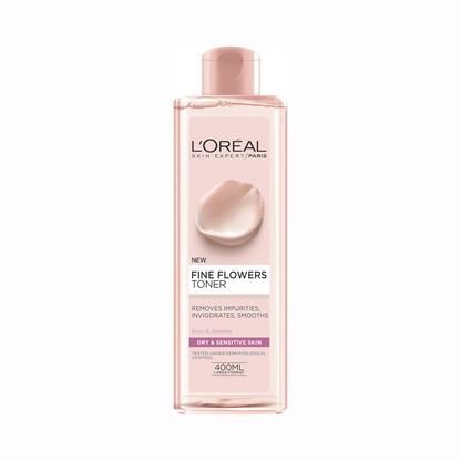L’Oréal Paris Fine Flowers Cleansing Toner for Normal to Dry Sensitive Skin (400 ml)