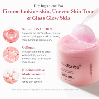 Medicube PDRN Pink Collagen Jelly Pad (70 Toner Pads)