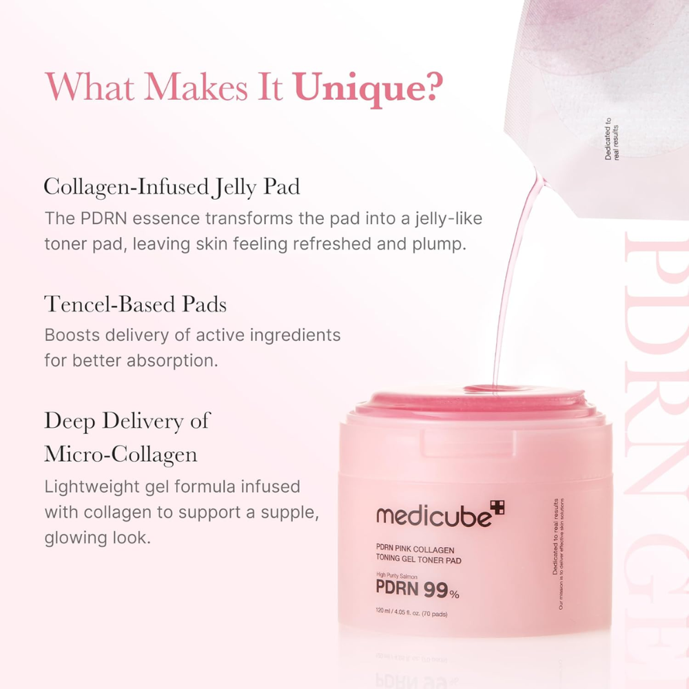 Medicube PDRN Pink Collagen Jelly Pad (70 Toner Pads)