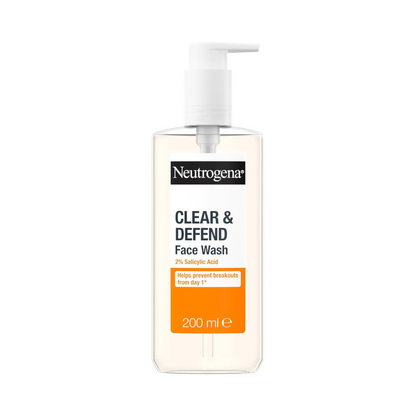 Neutrogena Clear and Defend 2% Salicylic Acid Face Wash 200ml