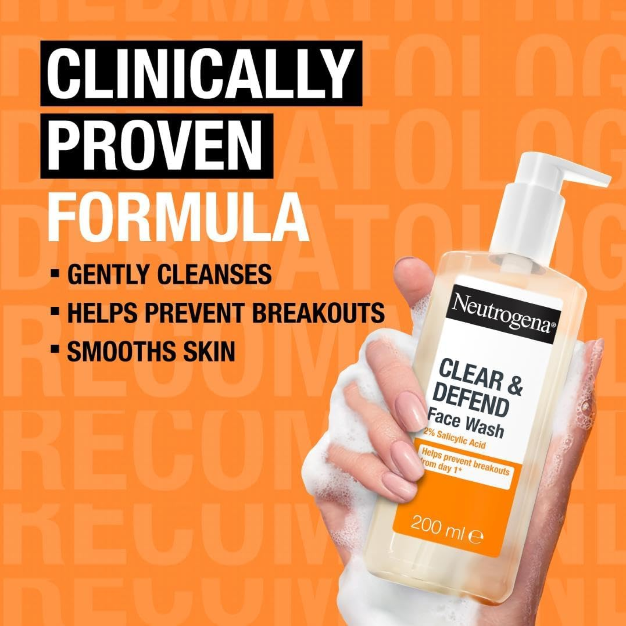 Neutrogena Clear and Defend 2% Salicylic Acid Face Wash 200ml
