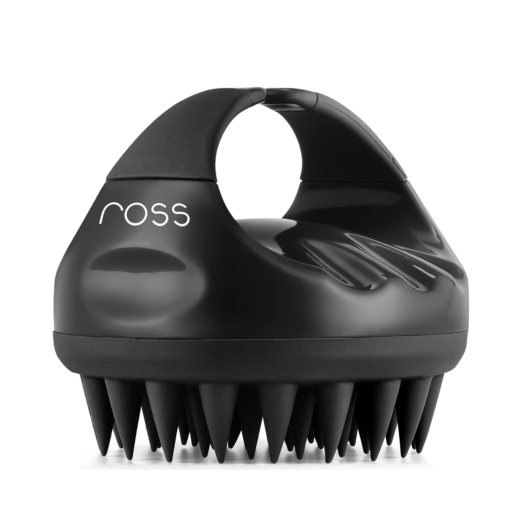 Ross Round Hair Scalp Manual Massager Black Shampoo Brush