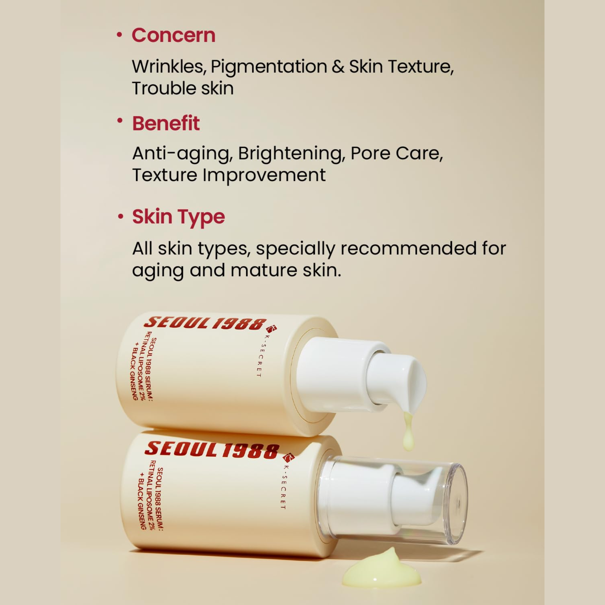 SEOUL 1988 Serum: Retinal Liposome 2% + Black Ginseng (30 ml)