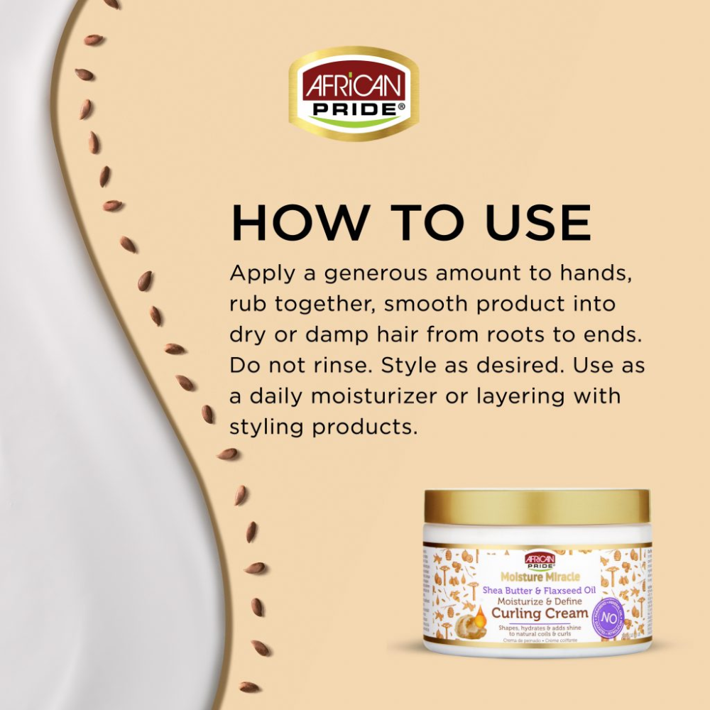 The African Pride Moisture Miracle Shea Butter & Flaxseed Oil Curling Cream (340g)
