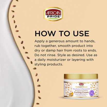 The African Pride Moisture Miracle Shea Butter & Flaxseed Oil Curling Cream (340g)
