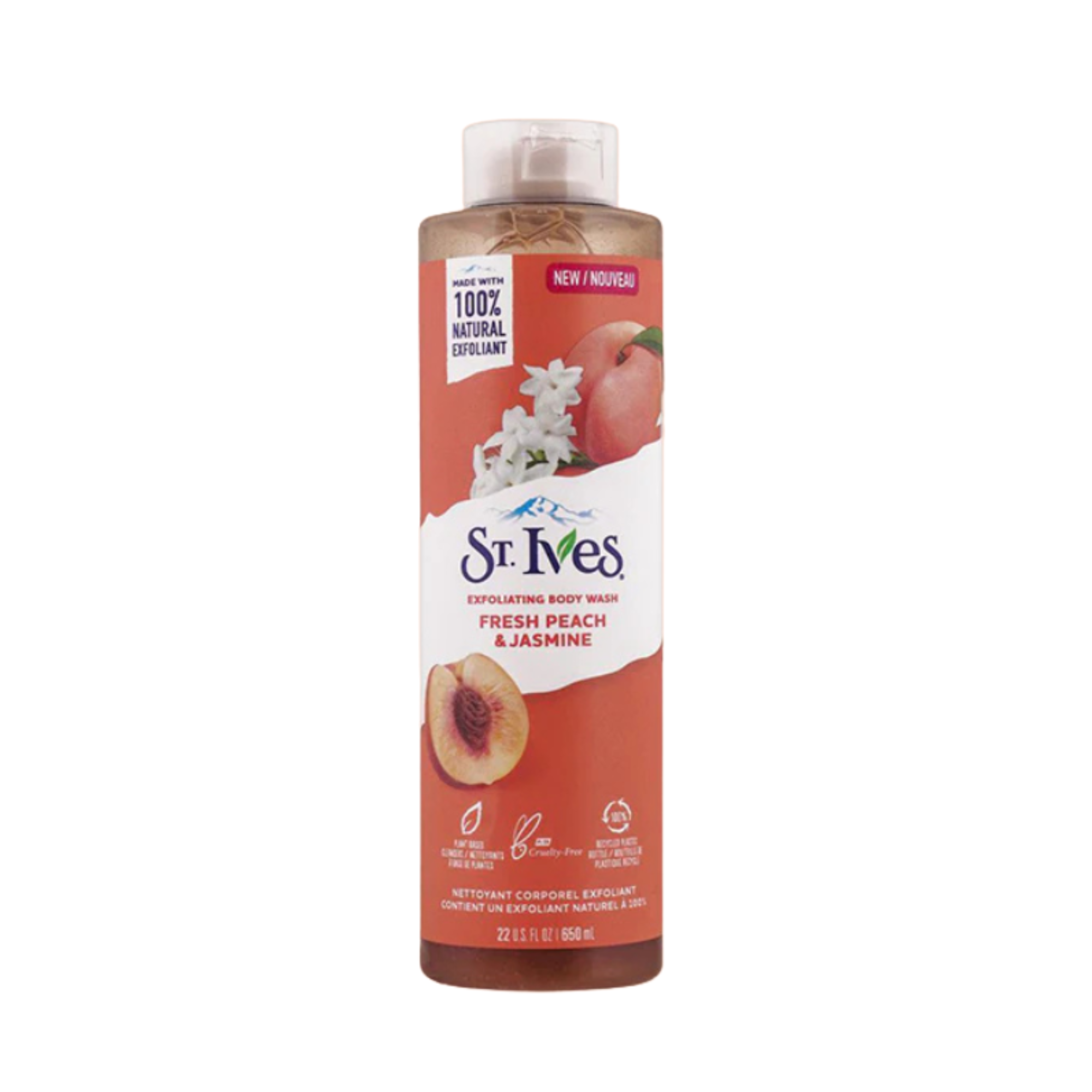 St. Ives Exfoliating Body Wash Fresh Peach & Jasmine (650ml)