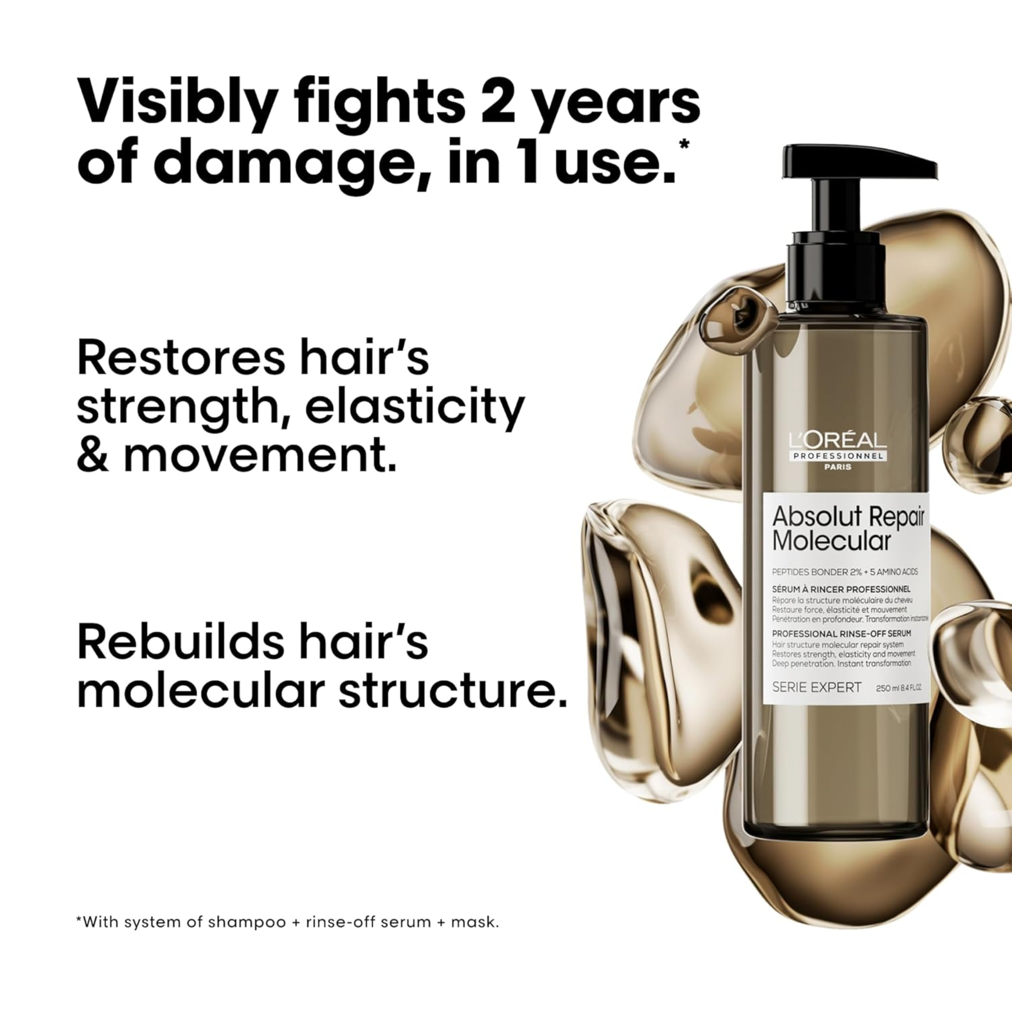 L'Oréal Professionnel Paris • Absolut Repair Molecular Rinse‑Off Serum 250ml
