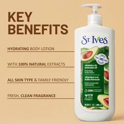 St. Ives Vitamin E & Avocado Hand & Body Lotion 600ml