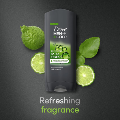 Dove Men+Care Refreshing Extra Fresh 3-in-1 Hair, Body and Face Wash 400ml